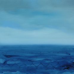 Am Meer Lampedusa 06, Öl, Fotografie, Alu-Dibond, 2015, 20 × 20 cm