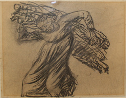 Holzsammlerin, Kohle über Kohlewischgrund auf Papier, 1923, 26,7 × 34,6 cm