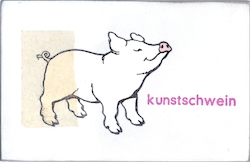 kunstschwein, Acryl/Collagen auf MDF, 2016, 15,5 × 24 cm