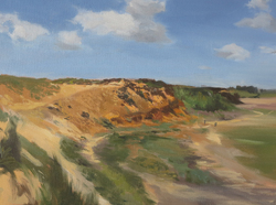 Morsum Kliff, Öl auf Leinwand, 2019, 45 &times; 60 cm