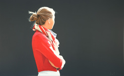 o.T (Alisa in roter Jacke), Lithographie, 2017, 61 &times; 100 cm
