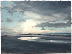 Abziehender Sturm, Abends, Öl auf Leinwand, 2015, 60 &times; 80 cm