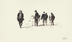 Am Strand, Öl auf Papier, 2016, 15 &times; 24,5 cm