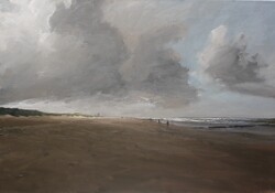 Aufziehender Regen, Wenningstedt, Öl auf Leinwand, 2013, 70 &times; 100 cm