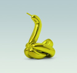 Balloon Swan (Yellow), Porzellan, farbige Glasur, 2017, 24,1 &times; 16,4 &times; 21 cm
