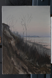 Bei Niendorf, Winter, Öl auf Leinwand, 2016, 70 &times; 50 cm