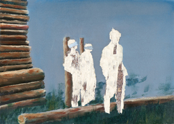 Die Rückeroberung des Paradieses III., Öl auf Schichtholz, 2014, 30 &times; 42 cm