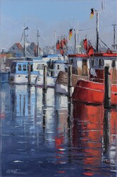 Niendorfer Hafen, Öl auf Leinwand, 60 &times; 40 cm