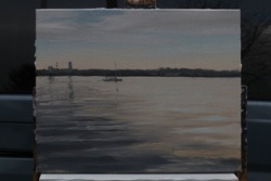 Einfahrt nach Neustadt, Öl auf Leinwand, 2016, 40 &times; 50 cm