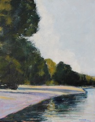 Ostufer, Starnberger See, Öl auf Leinwand, 2019, 50 &times; 40 cm