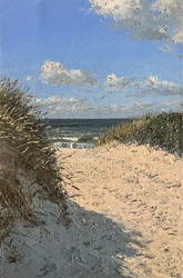 Strandzugang auf Sylt, Öl auf Leinwand, 2023, 60 &times; 40 cm