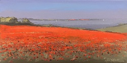Mohnfelder an der Ostsee, Öl auf Leinwand, 2023, 20 &times; 40 cm