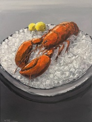 Hummer auf Eis, Öl auf Leinwand, 2023, 80 &times; 60 cm