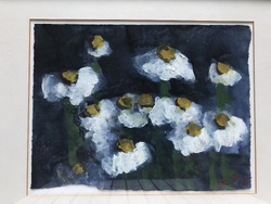 Margeriten, Gouache, 1993, 21 &times; 28,5 cm