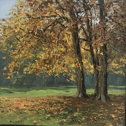 Herbst, Öl auf Leinwand, 40 &times; 40 cm