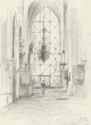 Innenansicht - Lübecker Dom, Bleistift auf Papier, 2016, 23,5 &times; 17,5 cm
