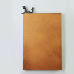 Tafelbild H IV., Bronze, Rostkubus, 2021, 28 &times; 17,5 &times; 3,5 cm