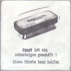 Künstlerbürste, Acryl/Collagen auf MDF, 2014, 19 &times; 19 cm