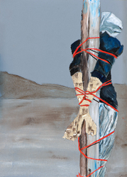 Meines Bruders Hüter VI., Öl auf Schichtholz, 2015, 42 &times; 30 cm