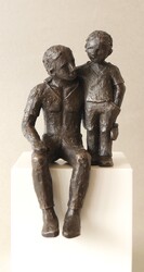 Freunde, Bronze/Holz P 71, 2021, H: 12 cm