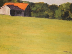 Rotes Dach, Öl auf Leinwand, 2013, 30 &times; 40 cm