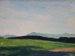 Schatten überm Weg, Öl auf Leinwand, 2016, 30 &times; 40 cm
