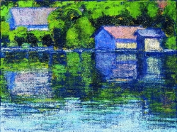Spiegelung-mittags, Öl auf Leinwand, 2007, 30 &times; 40 cm