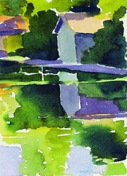 Spiegelung-schräg, Aquarell, 2007, 17 &times; 12 cm
