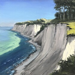 Steilküste/Rügen, Öl auf Leinwand, 2020, 50 &times; 50 cm