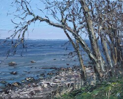Steilufer bei Katharinenhof, Öl auf Leinwand, 2015, 24 &times; 30 cm