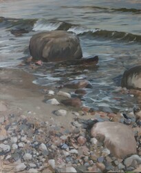 Steinstrand 3, Öl auf Leinwand, 2015, 120 &times; 100 cm