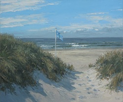 Strandzugang auf Sylt, Öl auf Leinwand, 50 &times; 60 cm
