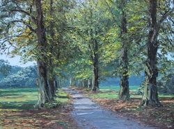 Allee im Frühherbst, Öl auf Leinwand, 60 &times; 80 cm