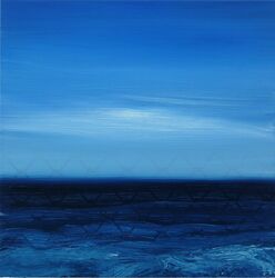 Am Meer Lampedusa 04, Öl, Fotografie, Alu-Dibond, 2015, 20 &times; 20 cm