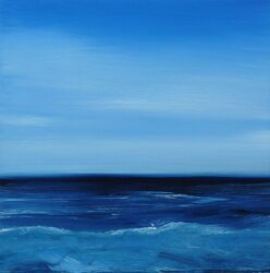 Am Meer Lampedusa 05, Öl, Fotografie, Alu-Dibond, 2015, 20 &times; 20 cm