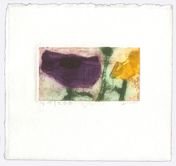 Anemone/Rudbeckia, Farbradierung, 2004, 5 &times; 9,5 cm