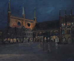 Auf dem Marktplatz, Öl auf Leinwand, 2010, 100 &times; 120 cm