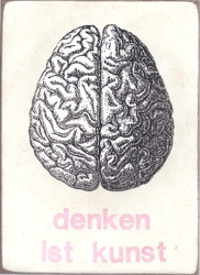 denken ist kunst, Acryl/Collagen auf MDF, 2014, 22 &times; 16 cm