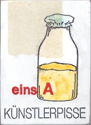 eins A künstlerpisse, Acryl/Collagen auf MDF, 2016, 16 &times; 22 cm