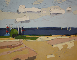 Gelting Mole, Linolschnitt, 2004, 42,2 &times; 53,6 cm