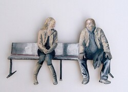 Godot, Acryl auf Sperrholz, 2014, 28 &times; 44 cm
