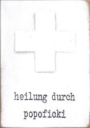 heilung durch popoficki, Acryl/Collagen auf MDF, 2009, 15,5 &times; 11 cm