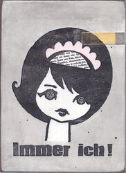 immer ich, Acryl/Collagen auf MDF, 2015, 22 &times; 16 cm