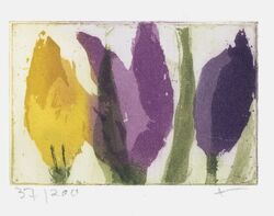 Krokus, Radierung, 2009, 7 &times; 10,6 cm