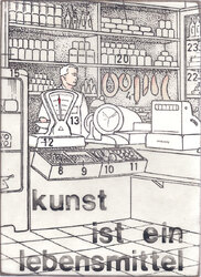 kunst ist ein lebensmittel, Acryl/Collagen auf MDF, 2014, 22 &times; 16 cm