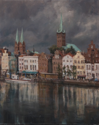 Lübeck - nach dem Gewitter, Öl auf Leinwand, 2008, 100 &times; 80 cm