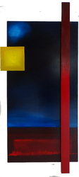 Preußischblau oder: Nacht über Waterloo, Öl auf Schichtholz, 2019, 150 &times; 65 cm