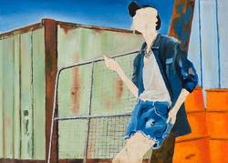 o.T. II./13, Öl auf Schichtholz, 2013, 30 &times; 42 cm