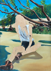o.T. I./14, Öl auf Schichtholz, 2014, 42 &times; 30 cm