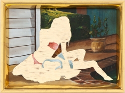 o.T. II./15, Öl auf Schichtholz, 2015, 30 &times; 42 cm